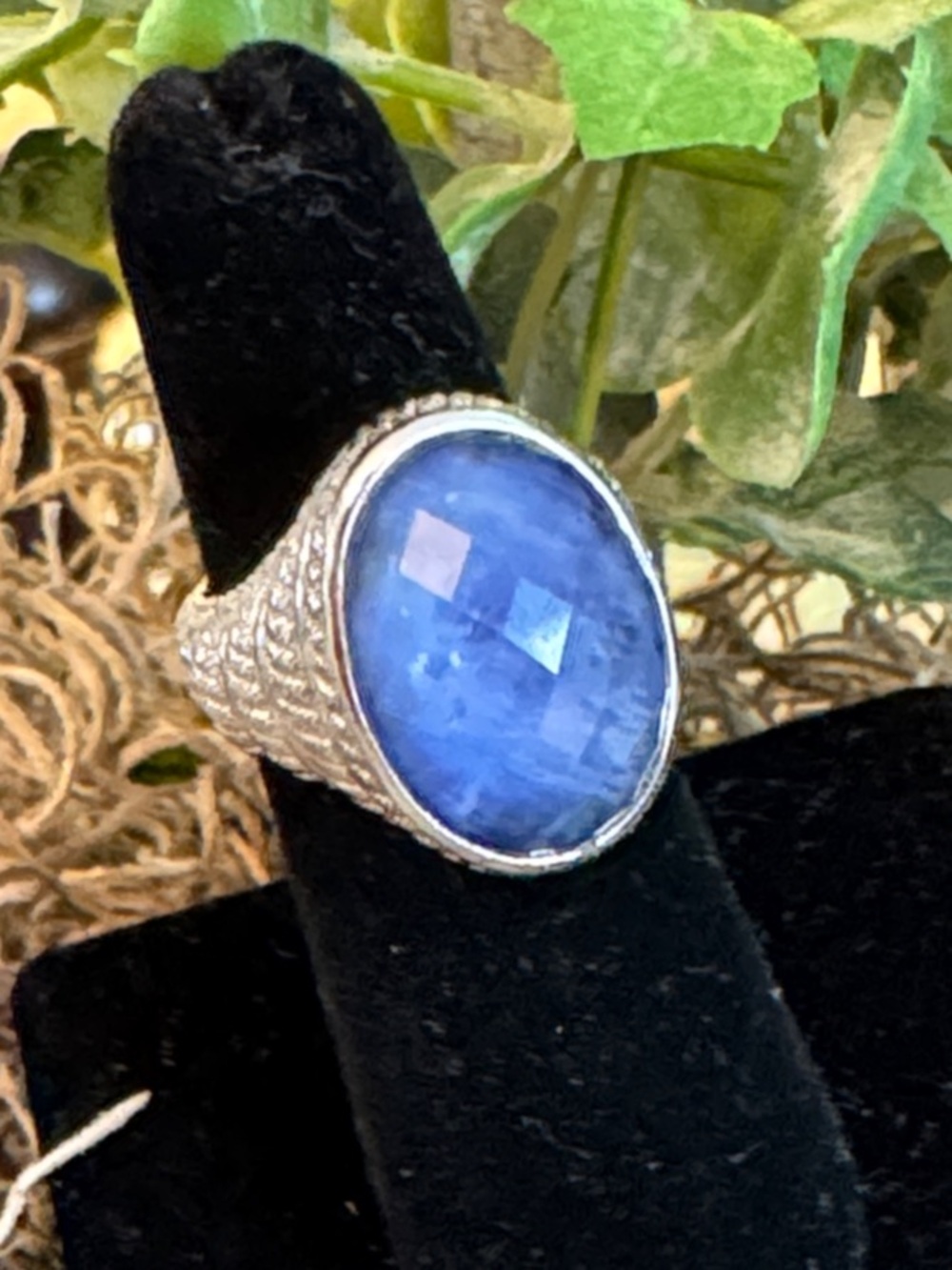 Judith Ripka Large Oval Cobalt Blue Cocktail Ring